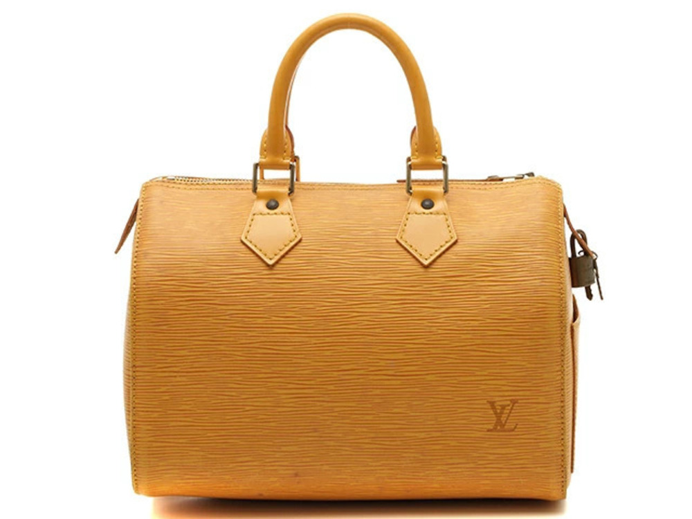 LOUIS VUITTON Speedy Boston Handbag Epi Leather Tassili Yellow